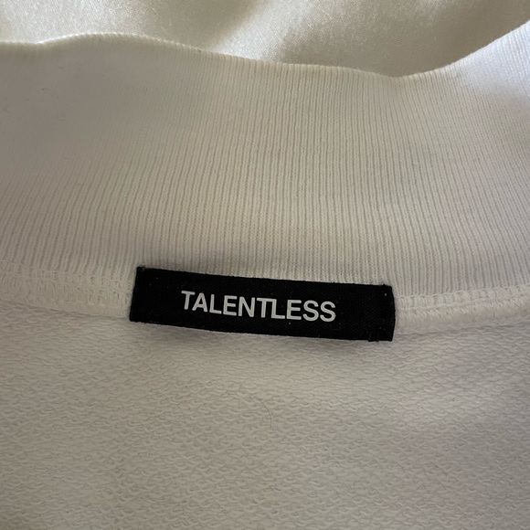 Talentless Women’s Mock Crewneck White - Picture 2 of 2
